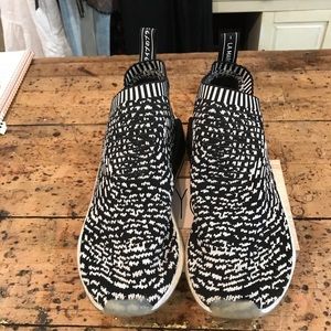 ADIDAS Men's 9 Black & White Boost Knit Slip On